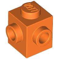 Brick, Modified 1 x 1 with Studs on 2 Sides, Adjacent