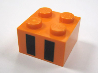 Brick 2 x 2 with Two Black Rectangles Pattern