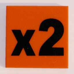 Tile 2 x 2 with Black 'x2' Pattern