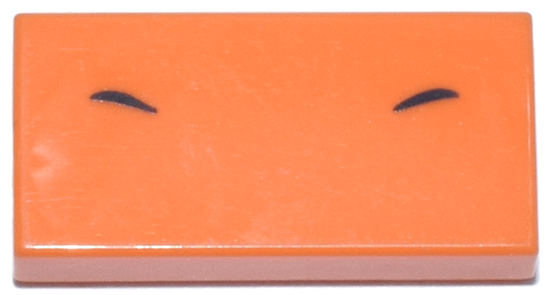 Tile 1 x 2 with 2 Black Curved Lines Pattern (Pokémon Charizard Nostrils)