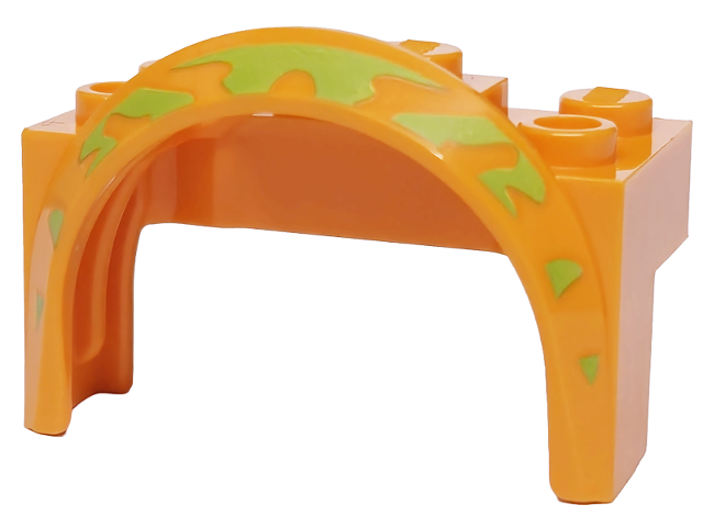 Vehicle, Mudguard 4 x 2 1/2 x 2 with Arch Round with Lime Animal Print Pattern
