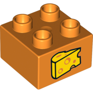 Duplo, Brick 2 x 2 with Wedge of Cheese Pattern