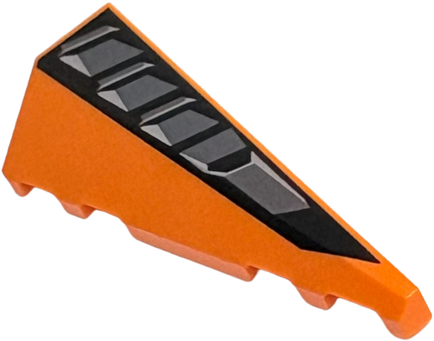 Wedge 5 x 2 Right with Black, Dark Silver and Silver Air Vent Pattern
