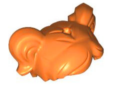 Minifigure, Hair Short, Parted with Two Pigtails, Hole on Top