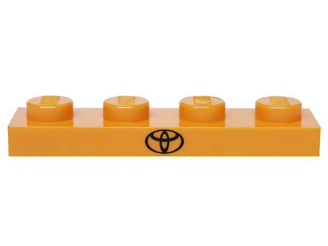 Plate 1 x 4 with Black Toyota Logo Pattern