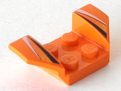 Vehicle, Mudguard 2 x 4 with Flared Wings with Black and White Stripes, Yellow Fade Pattern