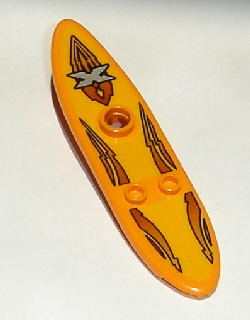 Lego Orange Surfboard With Island Xtreme Sticker 6736 6737 