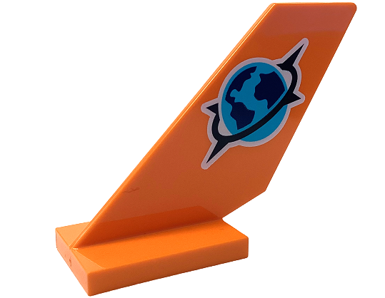 Tail Shuttle with Medium Azure and Dark Blue Globe with Black Spiked Ring (Jungle Explorer Logo) Pattern on Both Sides