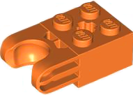 Technic, Brick Modified 2 x 2 with Ball Socket and Axle Hole - Straight Forks with Round Ends and Closed Sides