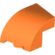 Wedge 3 x 2 x 1 2/3 Left No Studs in Orange