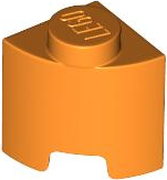 Brick, Round 1 x 1 Quarter in Orange