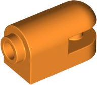 Brick, Round 1 x 2 with Stud on 1 End, Cutaway with Bar on 1 End in Orange