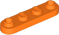 Plate, Round 1 x 4 with 2 Open Studs in Orange