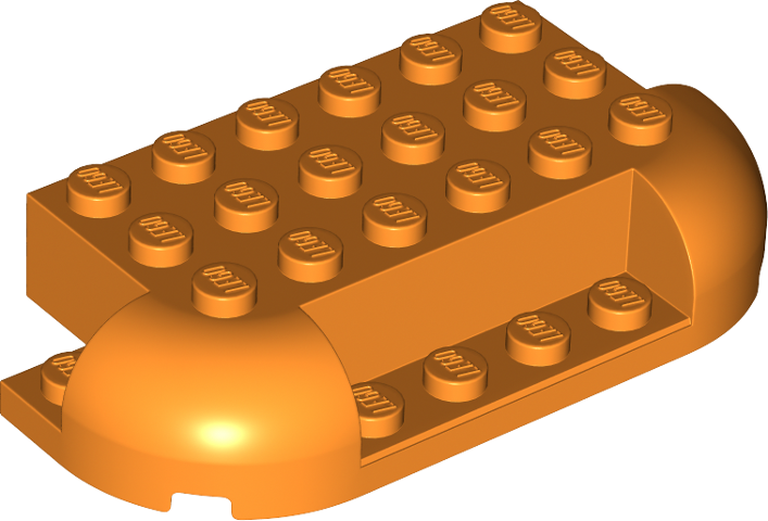Brick, Round 4 x 8 x 1 1/3 with 2 Curved Corners, 1 x 4 Cutout on Side, 2 x 1 Cutouts on Ends