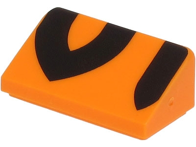 Slope 30 1 x 2 x 2/3 with Black Tiger Stripes Pattern