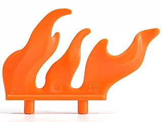 Wave Rounded Row of Three with Two Pins (Flame)