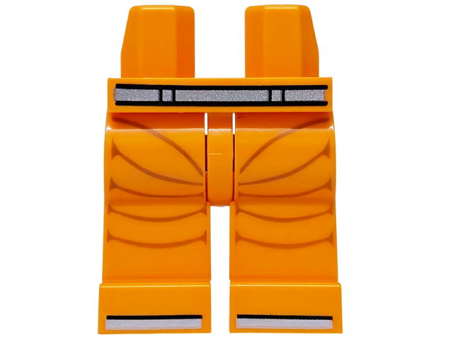 Hips and Legs with Black and Silver Belt and Boot Tips, Dark Orange Lines Pattern