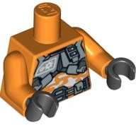 Torso Exo-Force Silver Body Armor over White Camouflage Pattern / Orange Arms / Black Hands