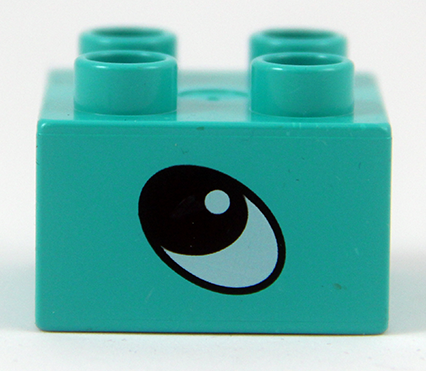 Duplo, Brick 2 x 2 with Eye, Rhino's Pattern on Two Sides