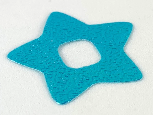 Clikits, Icon Accent Foil Star 3 1/4 x 3 1/4 with Textured Iridescent Surface