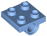 2x2 Light Bluish Grey Details about   Lego Plate Modified 10247 x 4 with Pin Hole