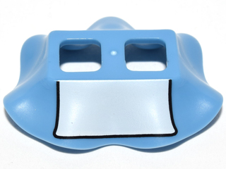 Minifigure Skirt Plastic with White Pinafore / Apron Pattern (Alice)