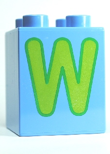 Duplo, Brick 2 x 2 x 2 with Letter W Pattern