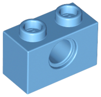 10x Light Bluish Gray Lego Technic Brick 1 x 2 with Hole 3700