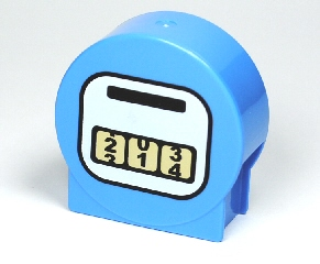 Duplo, Brick 1 x 2 x 2 Round Top with Gas / Fuel Pump Gauge Pattern
