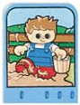 Story Builder Farmyard Fun Card with Boy in Mud Carrying Bucket of Water Pattern