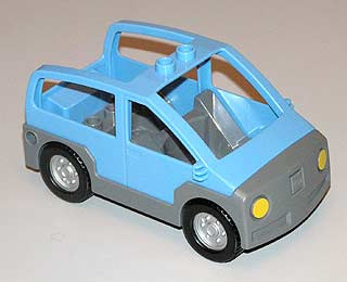 Duplo Car with 2 Studs on Roof, Dark Bluish Gray Base
