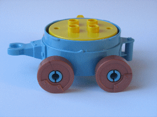 Duplo Cart with Wheels and Yellow Cross Lift
