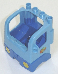 Duplo Cabin Truck Semi-Tractor Cab with Blue Base and Box and Arrows and Globe Pattern