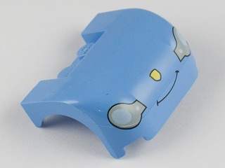 Vehicle, Mudguard 3 x 4 x 1 2/3 Curved with Front with Headlights, Thin Smile and Nose Pattern