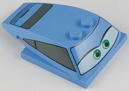 Wedge 6 x 4 x 1 1/3 with 4 x 4 Base with Green Eyes, Windows and Rear Grille Pattern (Sally)