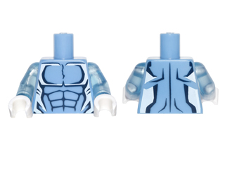 Torso Alien with Blue Muscles Outline White Edges Trans-Medium Blue Arms / White Hands : Part 973pb1671c01 | BrickLink