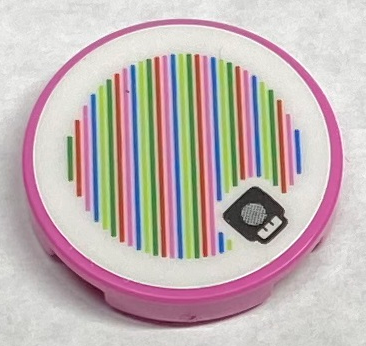 Tile, Round 2 x 2 with Bottom Stud Holder with Super Mario Scanner Code Poison Mushroom Pattern (Sticker) - Set 71386