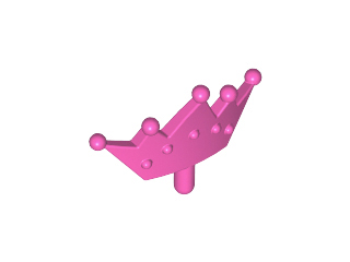 Minifigure, Crown Tiara, 5 Points, Rounded Ends
