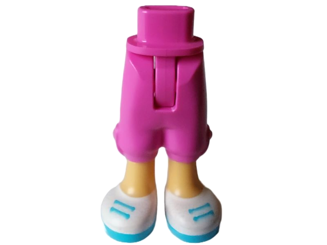 Mini Doll Hips and Trousers Cropped with Molded Medium Tan Legs and Printed White Shoes with Medium Azure Soles and Laces Pattern - Thin Hinge