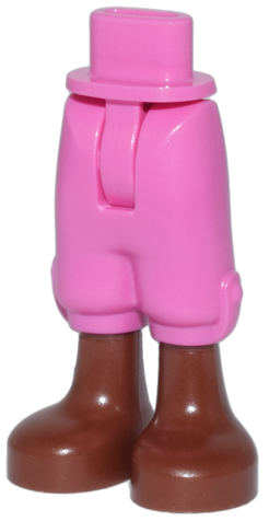 Mini Doll Hips and Trousers Cropped with Molded Reddish Brown Legs and Feet Pattern - Thin Hinge