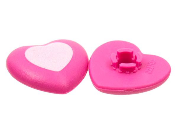 Clikits, Icon Heart 2 x 2 Large with Pin with White Heart Pattern