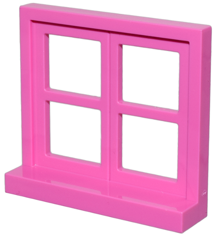 Window 1 x 4 x 3, Square with 4 Panes and Sill
