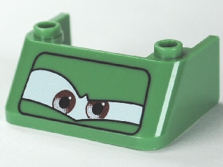 Windscreen 3 x 4 x 1 1/3 with 2 Studs on Top with Brown Eyes on White Background Pattern 2