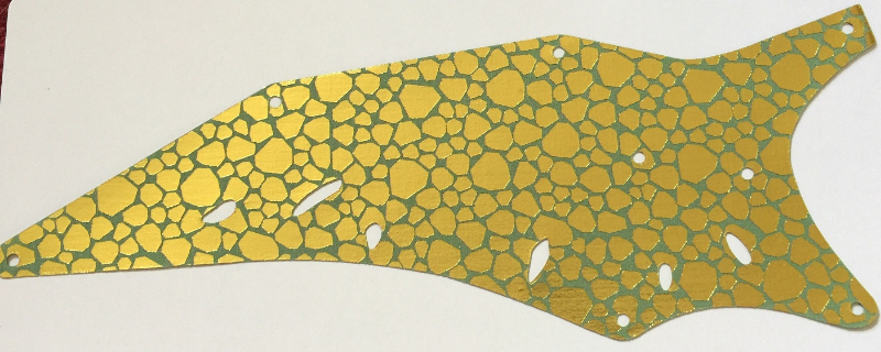 Cloth Wing Triangle 27 1/2 x 11 Left with Gold Scales Pattern