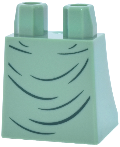 Sand green skirt with dark green vertical fold lines.