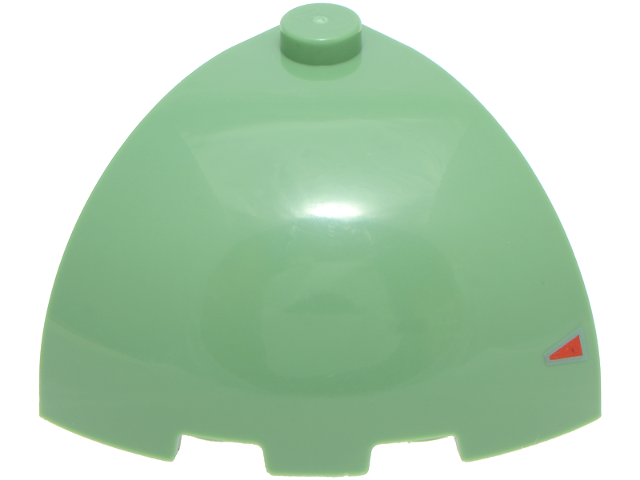 Brick, Round Corner 3 x 3 x 2 Dome Top with Red Triangle Pattern
