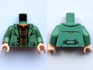 Torso Harry Potter Arthur Weasley Open Jacket over Brown Shirt Pattern / Sand Green Arms / Light Nougat Hands