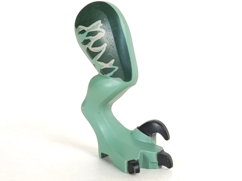 Dinosaur Leg Large (Rear) Raptor Right with Pin with Black Claws and Tan Stripes over Dark Green Pattern