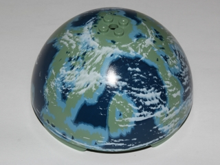 Cylinder Hemisphere 11 x 11, Studs on Top with Dark Blue, Medium Blue, and White Planet Pattern (SW Naboo)