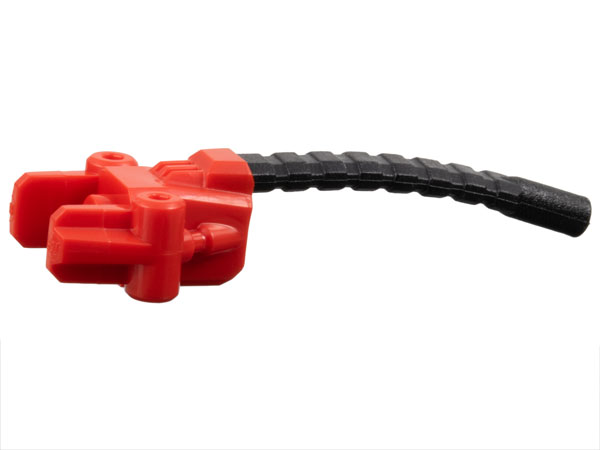 Minifigure, Powerlifter Assisted Lifting Arm with Molded Flexible Rubber Black Conduit Pattern